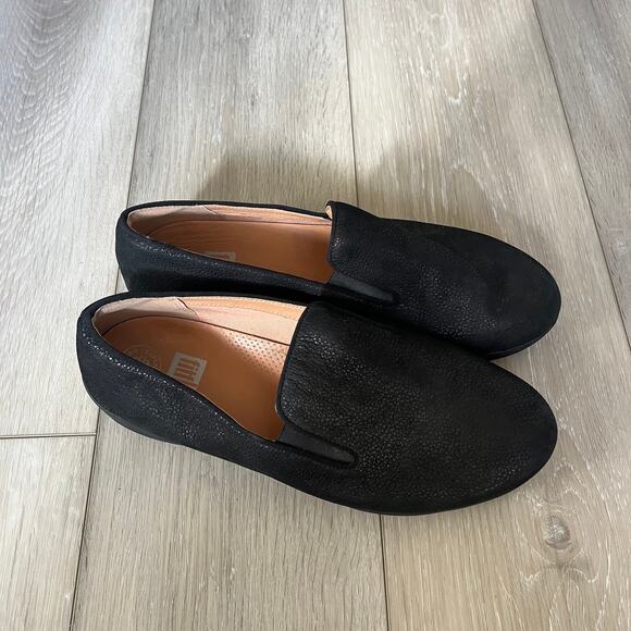 FitFlop Super Skate Women's 11 Slip On Comfort Flat Loafer Black Pebbled - Picture 3 of 9